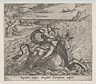 Plate 21: The Rape of Europa (Iupiter tauri imagine Europam rapit), from Ovid's 'Metamorphoses', Antonio Tempesta  Italian, Etching