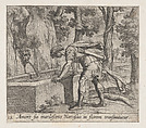 Plate 28: Narcissus at the Well (Amore fui inardescens Narcißus in florem transmutatur), from Ovid's 'Metamorphoses', Antonio Tempesta  Italian, Etching