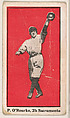 P. O'Rourke, 2nd Base, Sacramento, from the "30 Ball Players" series (E100), issued by Bishop & Company, Bishop & Company, Los Angeles American, Commercial color lithograph