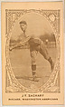 J T. Zachary, Pitcher, Washington Americans, from the American Caramel Baseball Players series (E120) for the American Caramel Company, American Caramel Company, Lancaster and York, Pennsylvania American, Photolithograph