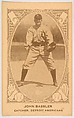 John Bassler, Catcher, Detroit Americans, from the American Caramel Baseball Players series (E120) for the American Caramel Company, American Caramel Company, Lancaster and York, Pennsylvania American, Photolithograph
