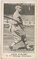 Amos Strunk, Center Field, Chicago Americans, from the American Caramel Baseball Players series (E121) for the American Caramel Company, American Caramel Company, Lancaster and York, Pennsylvania  American, Photolithograph