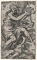Cupid and Apollo with a lyre, Paolo Farinati  Italian, Etching; first state of two
