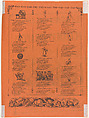 The brave cinematographer skeleton, José Guadalupe Posada (Mexican, Aguascalientes 1852–1913 Mexico City), Zincograph and letterpress on orange paper (printed off-centre on sheet)