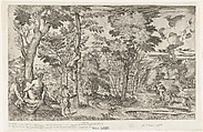 Satyrs in a Landscape (after Titian), Anonymous, Etching