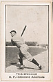 Tris Speaker, Outfield, Cleveland Americans, from the American Caramel Baseball Players series (E121) for the American Caramel Company, American Caramel Company, Lancaster and York, Pennsylvania  American, Photolithograph