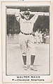 Walter Mails, Pitcher, Cleveland Americans, from the American Caramel Baseball Players series (E121) for the American Caramel Company, American Caramel Company, Lancaster and York, Pennsylvania  American, Photolithograph