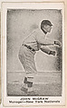 John McGraw, Manager, New York Nationals, from the American Caramel Baseball Players series (E121) for the American Caramel Company, American Caramel Company, Lancaster and York, Pennsylvania  American, Photolithograph