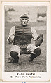 Earl Smith, Catcher, New York Nationals, from the American Caramel Baseball Players series (E121) for the American Caramel Company, American Caramel Company, Lancaster and York, Pennsylvania  American, Photolithograph