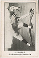 L. Bigbee, Pitcher, Pittsburgh Nationals, from the American Caramel Baseball Players series (E121) for the American Caramel Company, American Caramel Company, Lancaster and York, Pennsylvania American, Photolithograph