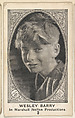 Card 3, Wesley Barry, in Marshall Neilan Productions, from the Movie Actors and Actresses series (E123), issued by the American Caramel Company, American Caramel Company, Lancaster and York, Pennsylvania American, Photolithograph