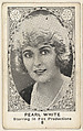 Card 8, Pearl White, Starring in Fox Productions, from the Movie Actors and Actresses series (E123), issued by the American Caramel Company, American Caramel Company, Lancaster and York, Pennsylvania  American, Photolithograph