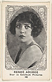 Card 46, Renee Adoree, Star in Goldwyn Pictures, from the Movie Actors and Actresses series (E123), issued by the American Caramel Company, American Caramel Company, Lancaster and York, Pennsylvania American, Photolithograph