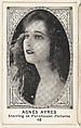 Card 48, Agnes Ayres, Starring in Paramount Pictures, from the Movie Actors and Actresses series (E123), issued by the American Caramel Company, American Caramel Company, Lancaster and York, Pennsylvania American, Photolithograph