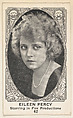 Card 62, Eileen Percy, Starring in Fox Productions, from the Movie Actors and Actresses series (E123), issued by the American Caramel Company, American Caramel Company, Lancaster and York, Pennsylvania American, Photolithograph