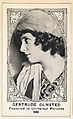 Card 100, Gertrude Olmsted, Featured in Universal Pictures, from the Movie Actors and Actresses series (E123), issued by the American Caramel Company, American Caramel Company, Lancaster and York, Pennsylvania  American, Photolithograph