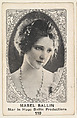 Card 110, Mabel Ballin, Star in Hugo Ballin Productions, from the Movie Actors and Actresses series (E123), issued by the American Caramel Company, American Caramel Company, Lancaster and York, Pennsylvania American, Photolithograph