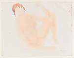"A peine si, par les hublots et les fenetres eclairees, je pus voir...", Auguste Rodin French, Color lithograph