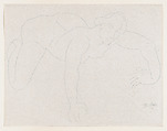 "Car il faut que les demons...", Auguste Rodin French, Lithograph, contours only