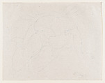 "A peine si, par les hublots et les fenetres eclairees, je pus voir...", Auguste Rodin (French, Paris 1840–1917 Meudon), Lithograph, contours only