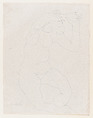 "Elle etait suspendue...", Auguste Rodin French, Lithograph, contours only