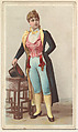 Actress wearing unstructured cloth cap, from Stars of the Stage, Third Series (N131) issued by Duke Sons & Co. to promote Honest Long Cut Tobacco, Issued by W. Duke, Sons &amp; Co. (New York and Durham, N.C.), Commercial color lithograph