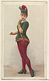 Actress wearing green bodice with dagger, from Stars of the Stage, Second Series (N130) issued by Duke Sons & Co. to promote Honest Long Cut Tobacco, W. Duke, Sons & Co. American, Commercial color lithograph
