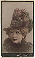 Actress wearing feathered hat, from Stars of the Stage, Third Series (N131) issued by Duke Sons & Co. to promote Honest Long Cut Tobacco, W. Duke, Sons & Co.  American, Commercial color lithograph