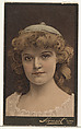 Actress wearing small cloth cap, from Stars of the Stage, Third Series (N131) issued by Duke Sons & Co. to promote Honest Long Cut Tobacco, W. Duke, Sons & Co.  American, Commercial color lithograph