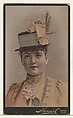 Actress wearing tall structured hat with striped ribbon, from Stars of the Stage, Third Series (N131) issued by Duke Sons & Co. to promote Honest Long Cut Tobacco, W. Duke, Sons & Co.  American, Commercial color lithograph