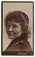 Actress with curly short hair, from Stars of the Stage, Third Series (N131) issued by Duke Sons & Co. to promote Honest Long Cut Tobacco, W. Duke, Sons & Co.  American, Commercial color lithograph