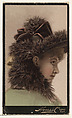 Actress wearing matching collar and hat, from Stars of the Stage, Third Series (N131) issued by Duke Sons & Co. to promote Honest Long Cut Tobacco, W. Duke, Sons & Co.  American, Commercial color lithograph
