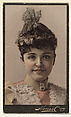Actress wearing ornate headpiece, from Stars of the Stage, Third Series (N131) issued by Duke Sons & Co. to promote Honest Long Cut Tobacco, W. Duke, Sons & Co.  American, Commercial color lithograph