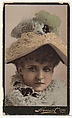 Actress wearing feathered collar and hat, from Stars of the Stage, Third Series (N131) issued by Duke Sons & Co. to promote Honest Long Cut Tobacco, W. Duke, Sons & Co.  American, Commercial color lithograph