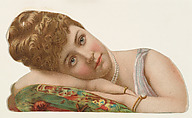 Actress resting head on hands, from Stars of the Stage, Fourth Series (N132) issued by Duke Sons & Co. to promote Honest Long Cut Tobacco, W. Duke, Sons & Co.  American, Commercial color lithograph