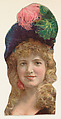 Actress wearing hat with pink and green feathers, from Stars of the Stage, Fourth Series (N132) issued by Duke Sons & Co. to promote Honest Long Cut Tobacco, W. Duke, Sons & Co.  American, Commercial color lithograph
