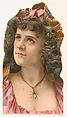 Actress wearing pendant in shape of insect, from Stars of the Stage, Fourth Series (N132) issued by Duke Sons & Co. to promote Honest Long Cut Tobacco, W. Duke, Sons & Co. American, Commercial color lithograph