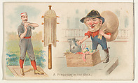 A Pitcher in the Box, from the Talk of the Diamond set (N135) issued by Duke Sons & Co., a branch of the American Tobacco Company, W. Duke, Sons & Co. , American, Commercial color lithograph