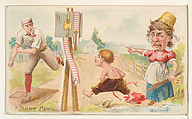 A Home Run, from the Talk of the Diamond set (N135) issued by Duke Sons & Co., a branch of the American Tobacco Company, W. Duke, Sons & Co. , American, Commercial color lithograph
