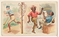 A Big Hit, from the Talk of the Diamond set (N135) issued by Duke Sons & Co., a branch of the American Tobacco Company, W. Duke, Sons & Co. , American, Commercial color lithograph