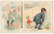 Out, from the Talk of the Diamond set (N135) issued by Duke Sons & Co., a branch of the American Tobacco Company, W. Duke, Sons & Co. , American, Commercial color lithograph