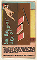 Number 9, Surer than Three Card Monte, from the Tricks with Cards series (N138) issued by W. Duke, Sons & Co. to promote Honest Long Cut Tobacco, Issued by W. Duke, Sons & Co. (New York and Durham, N.C.), Commercial color lithograph