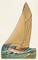 Sloop Yacht, from the Types of Vessels series (N139) issued by Duke Sons & Co. to promote Honest Long Cut Tobacco, W. Duke, Sons & Co.  American, Commercial color lithograph