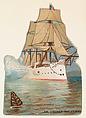American Cruiser (Saluting), from the Types of Vessels series (N139) issued by Duke Sons & Co. to promote Honest Long Cut Tobacco, W. Duke, Sons & Co.  American, Commercial color lithograph