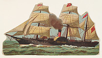 Old Transatlantic Side-Wheeler, from the Types of Vessels series (N139) issued by Duke Sons & Co. to promote Honest Long Cut Tobacco, W. Duke, Sons & Co.  American, Commercial color lithograph