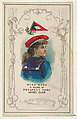 Myra Ward in Colors of Prospect Park Model Club, from the Yacht Colors of the World series (N140) issued by Duke Sons & Co. to promote Honest Long Cut Tobacco, W. Duke, Sons & Co.  American, Commercial color lithograph