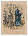 Toilettes de Mme Bréant-Castel, from La Mode Illustrée, 1855, No. 4, Isabelle Desgrange French, Steel engraving with hand coloring