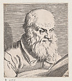 Bust of an Old Man, Agostino Carracci  Italian, Engraving