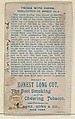 Number 12, Quicker than Thought, from the Tricks with Cards series (N138) issued by W. Duke, Sons & Co. to promote Honest Long Cut Tobacco, Issued by W. Duke, Sons &amp; Co. (New York and Durham, N.C.), Commercial color lithograph