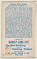 Number 24, Metempsychosis, from the Tricks with Cards series (N138) issued by W. Duke, Sons & Co. to promote Honest Long Cut Tobacco, Issued by W. Duke, Sons &amp; Co. (New York and Durham, N.C.), Commercial color lithograph
